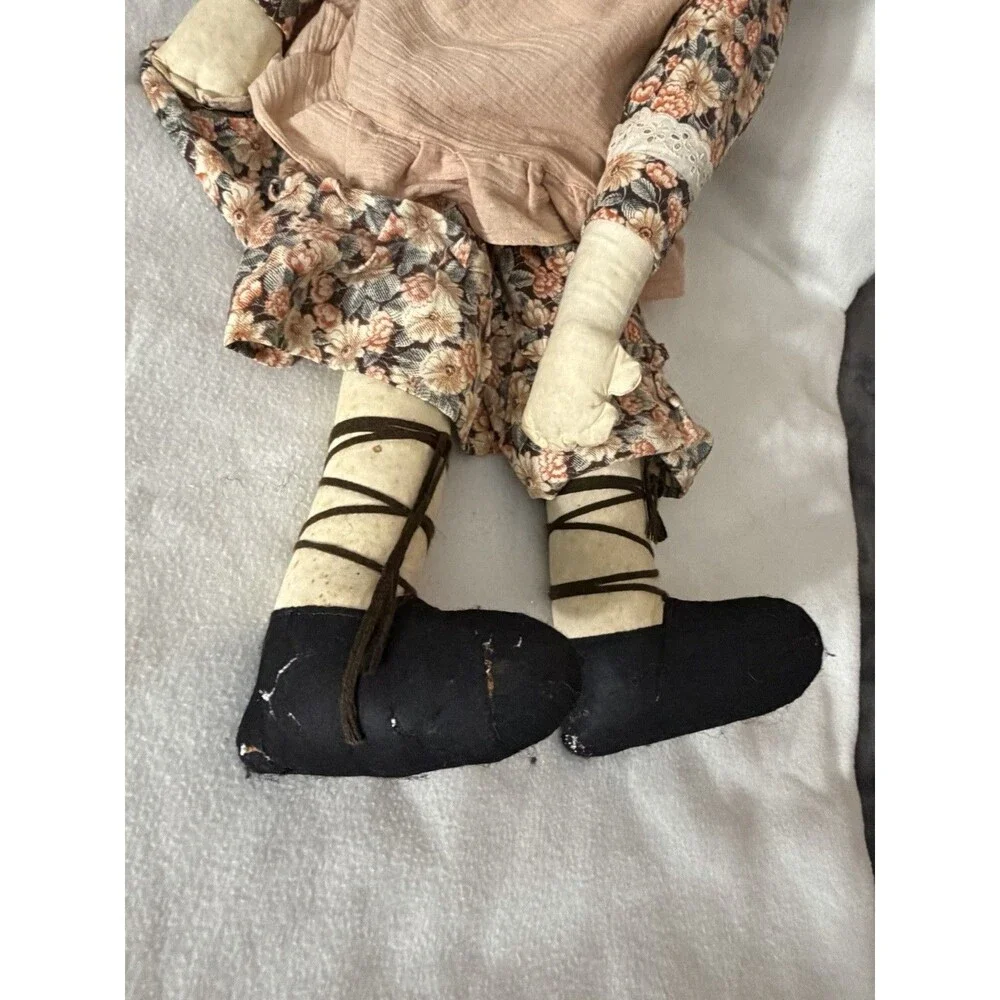 Marie Do OOAK Handmade Primitive Rag Doll 30” Signed Folk Art Country Doll